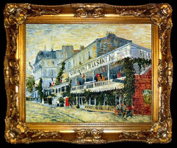 framed  Vincent Van Gogh Restaurant de la Sirene at Asnieres, ta009-2